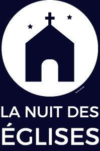 Logo de la Nuit des églises bleu nuit et blanc