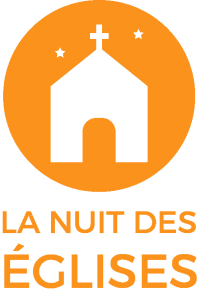 Logo de la Nuit des églises orange, fond transparent